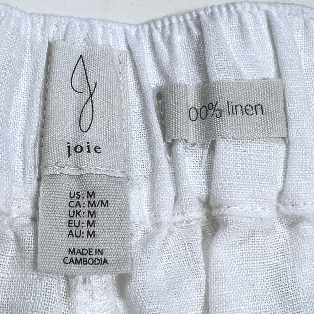 Joie Linen Pants Womens Medium White Wide Leg Coastal Beach Boho Chic Vacation - Picture 4 of 11